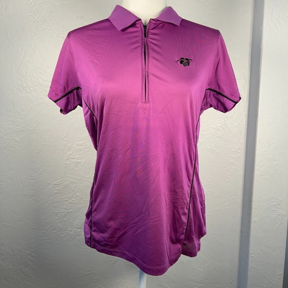 Peter Millar Scotty Cameron Women's Polo Shirt L Crown & Co. Purple Golf UPF 50